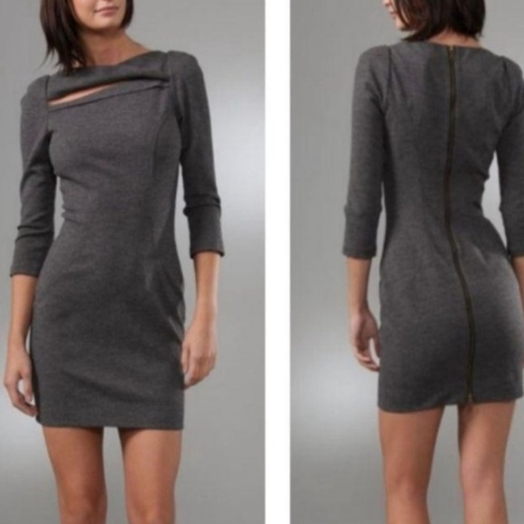 Diane von Furstenberg DVF Slashed Arita Quarter Sleeve Mini Full Zip Back - Picture 1 of 7